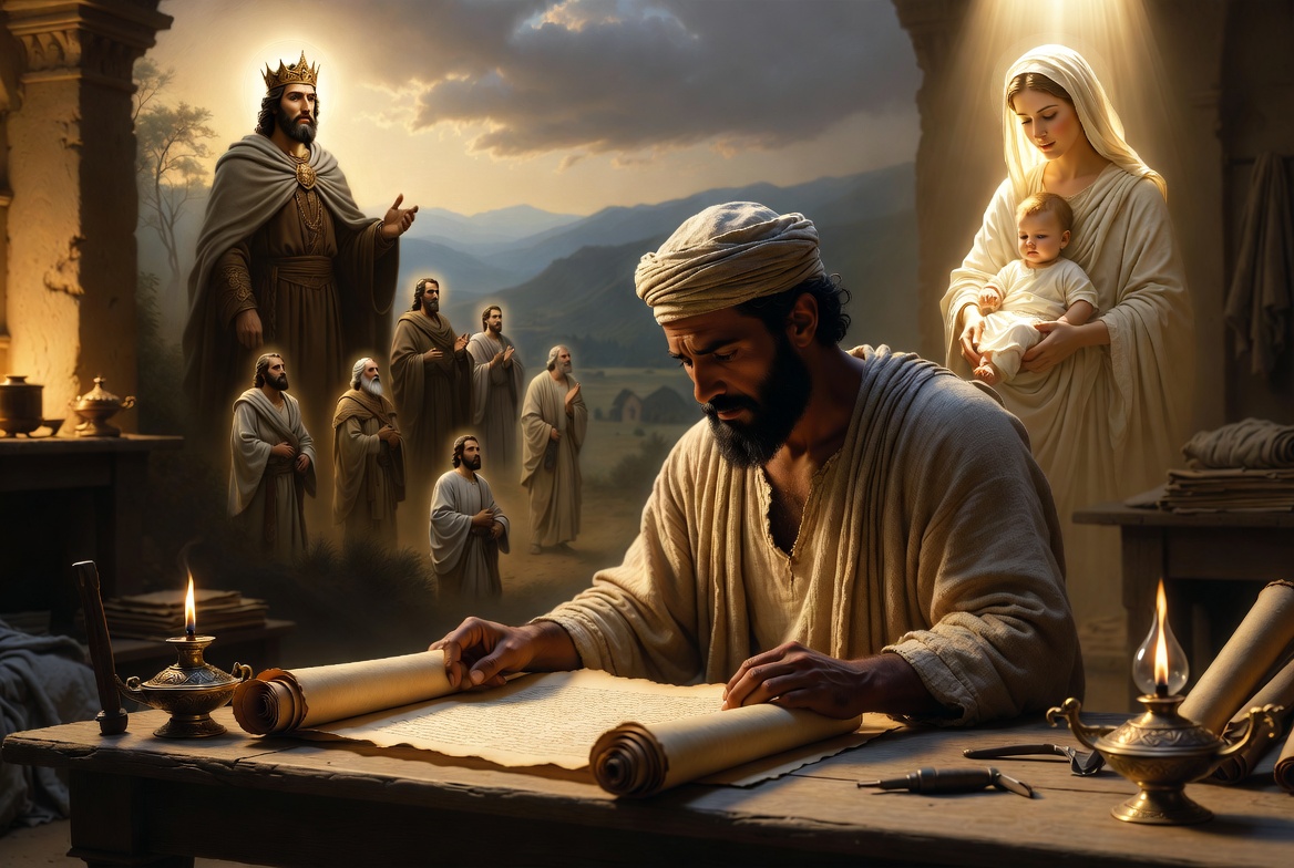 Joseph wrestling with the news of Mary’s pregnancy